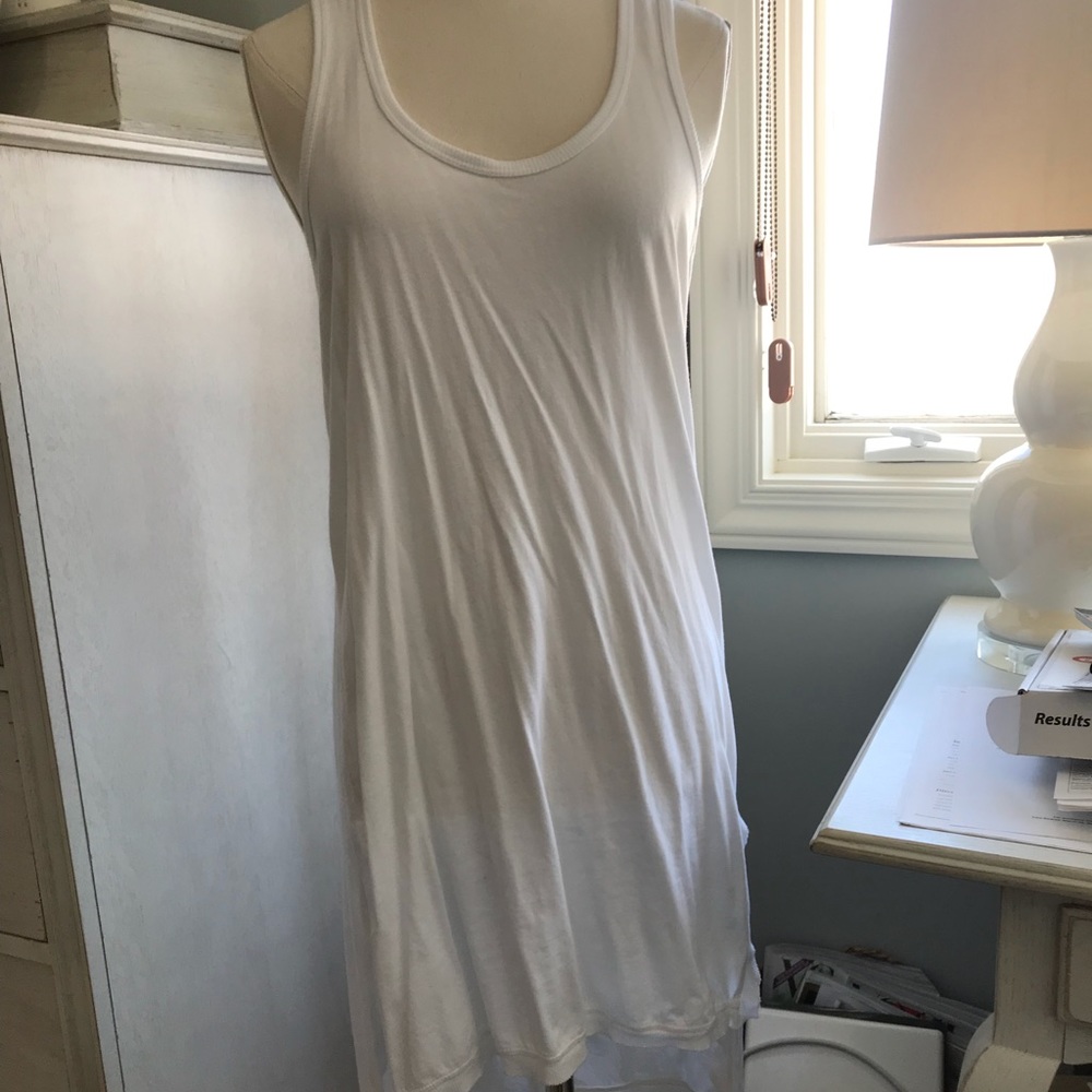 Anthropologie White Hi-Lo Tank Dress